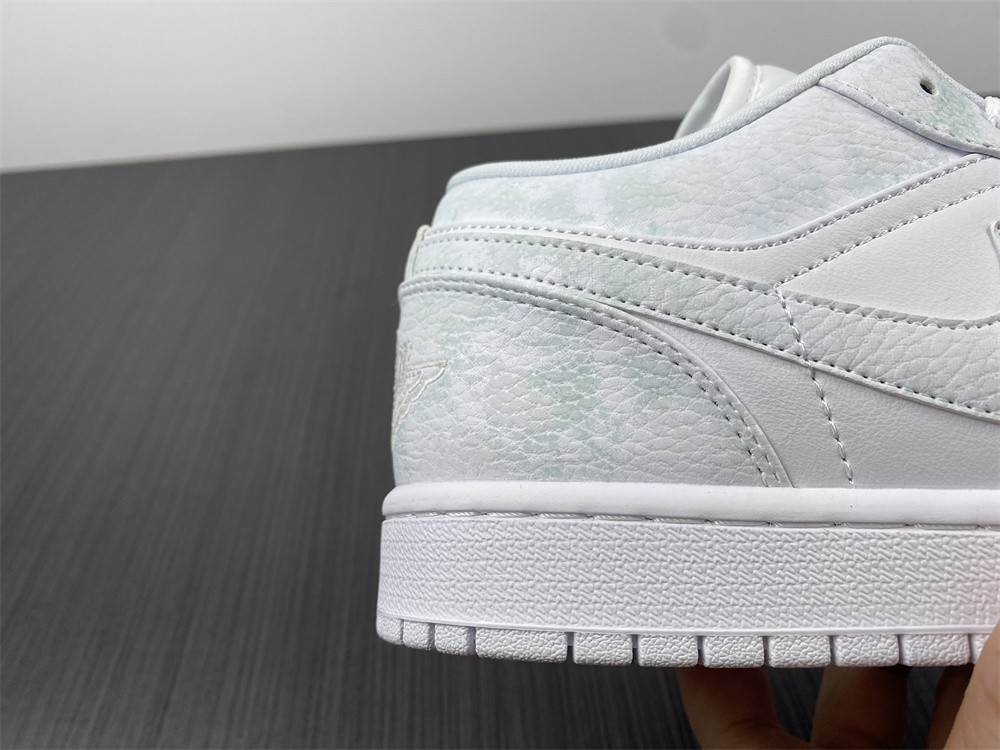Air Jordan 1 Low Triple White Tumbled Leather - 553558-130