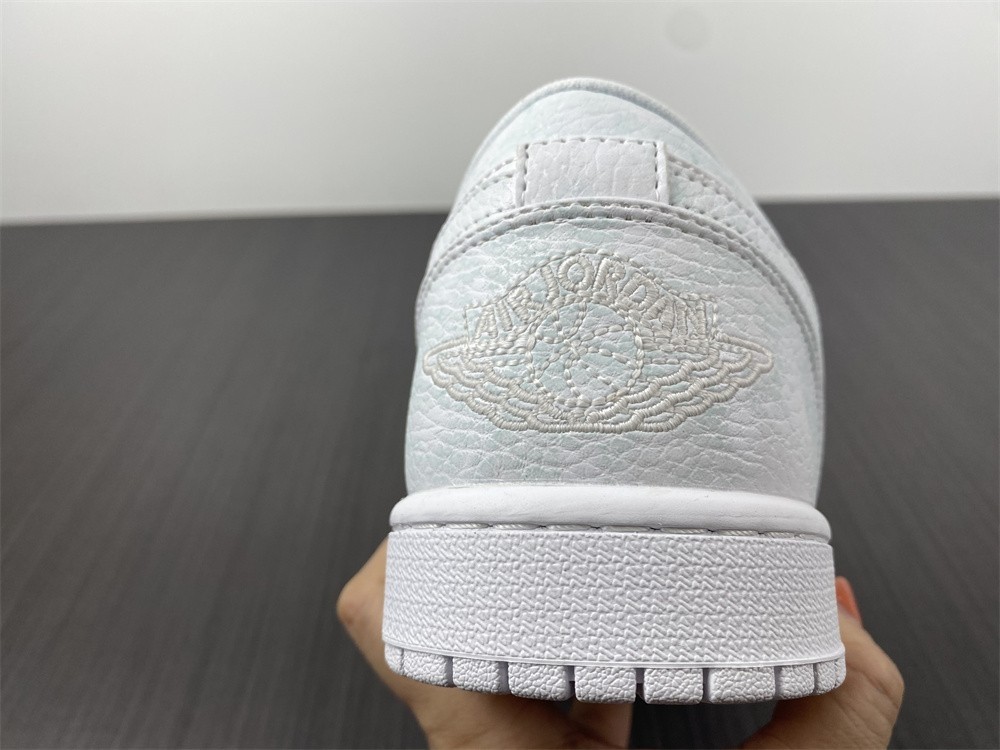 Air Jordan 1 Low Triple White Tumbled Leather - 553558-130