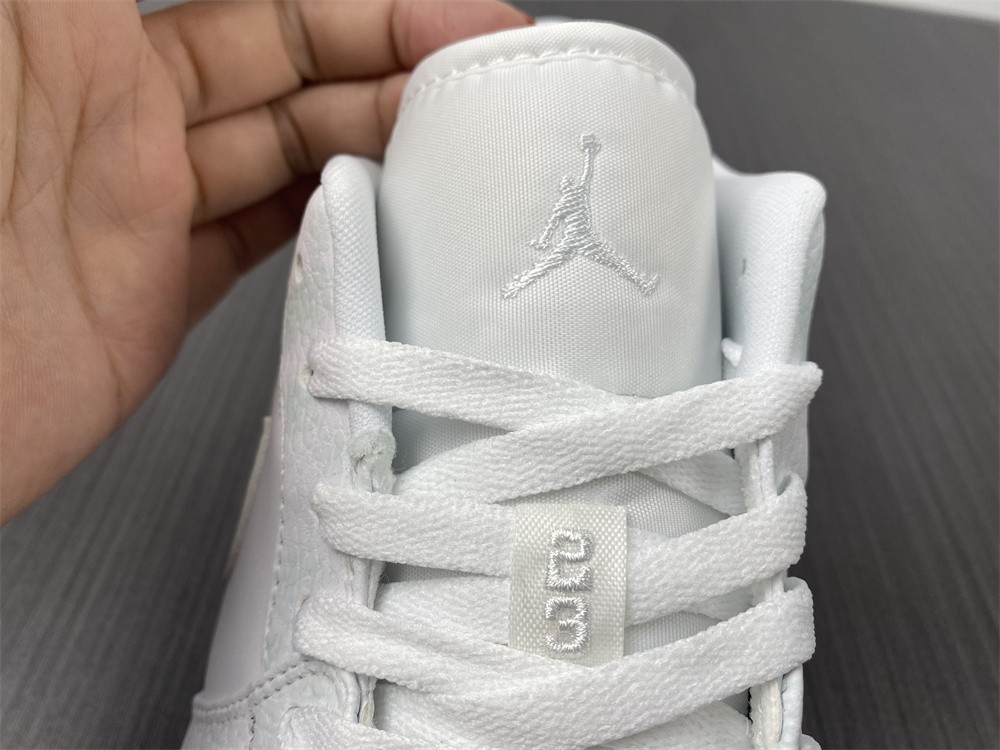 Air Jordan 1 Low Triple White Tumbled Leather - 553558-130