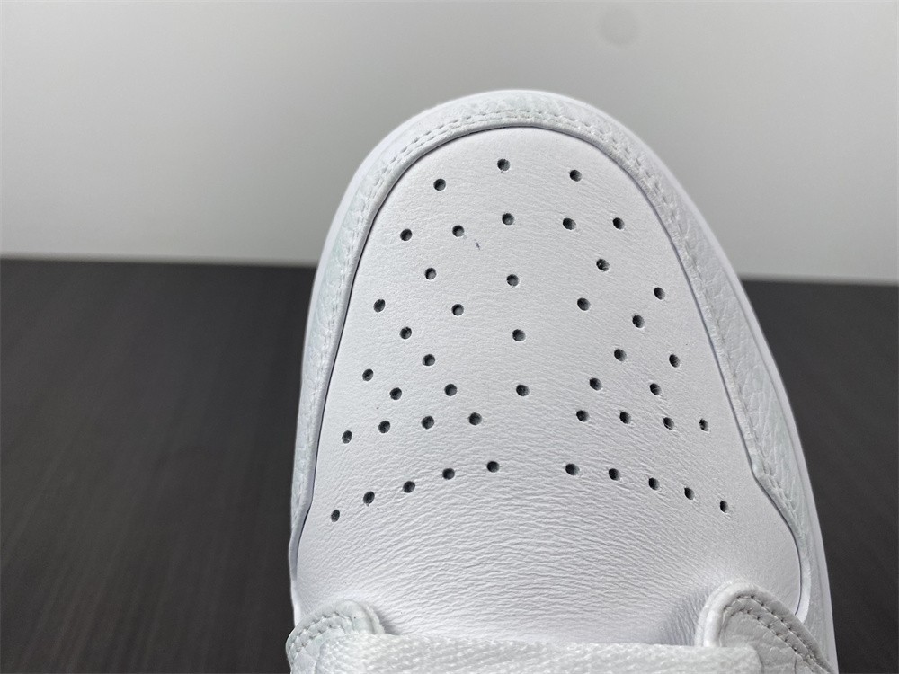 Air Jordan 1 Low Triple White Tumbled Leather - 553558-130