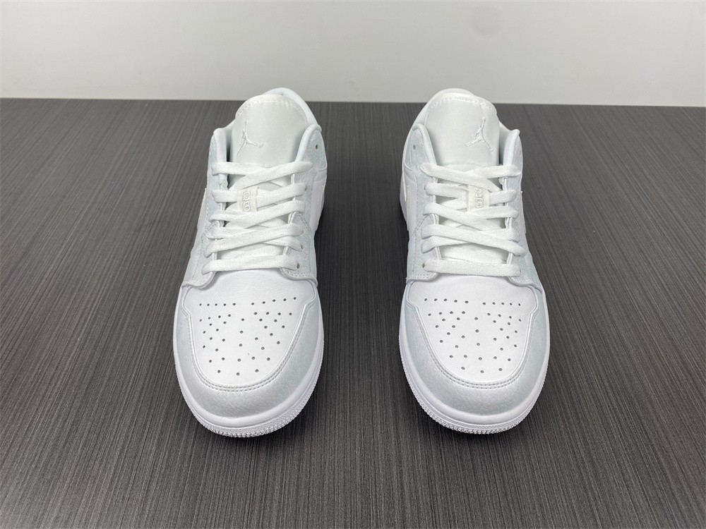 Air Jordan 1 Low Triple White Tumbled Leather - 553558-130