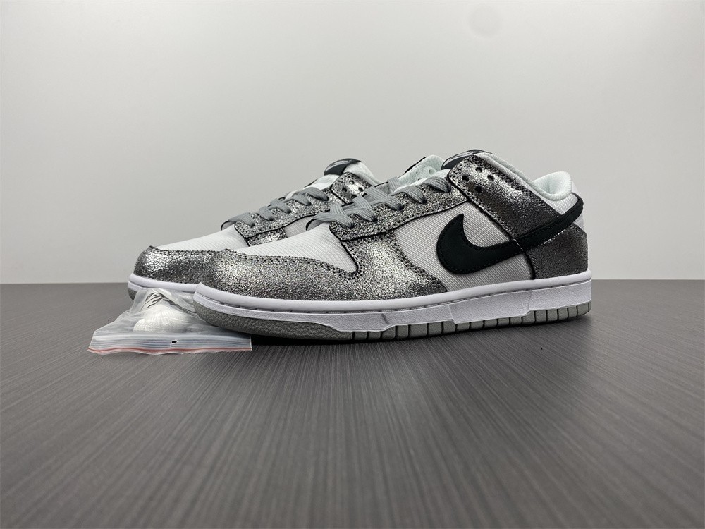 Nike Dunk Low With Silver Cracked Leather DO5882-001