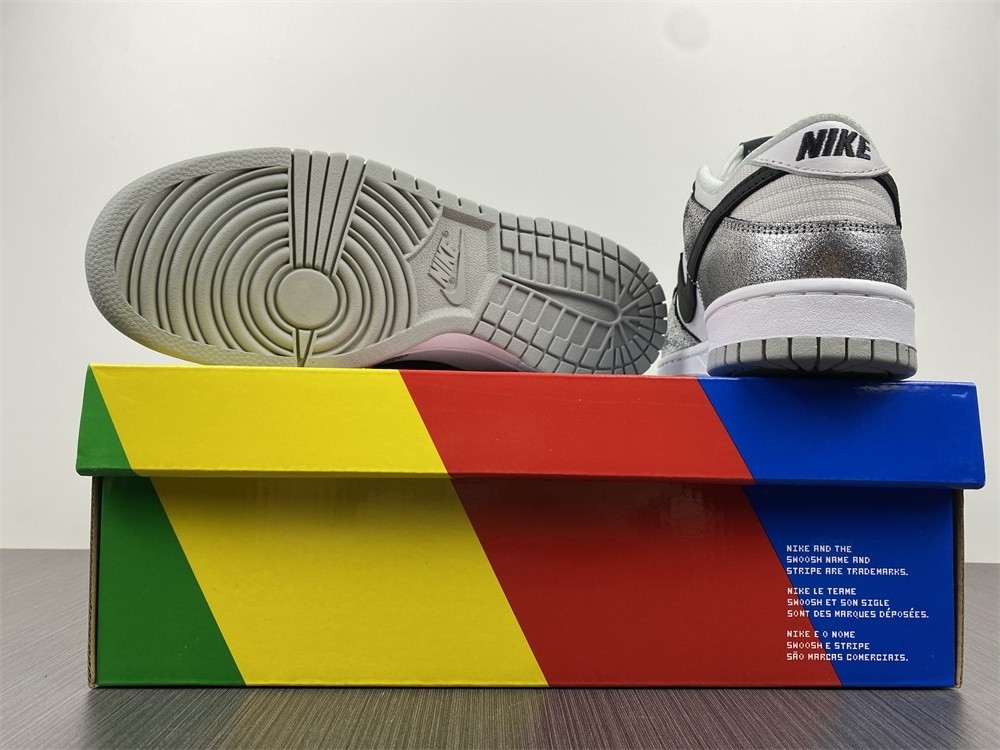 Nike Dunk Low With Silver Cracked Leather DO5882-001