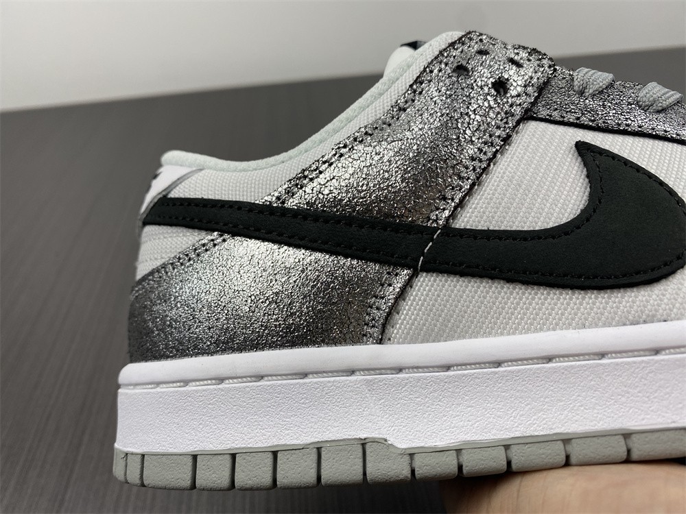 Nike Dunk Low With Silver Cracked Leather DO5882-001