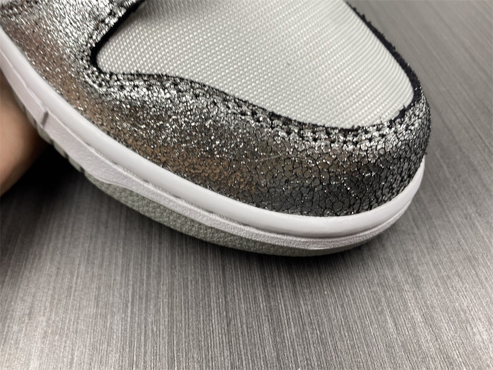 Nike Dunk Low With Silver Cracked Leather DO5882-001
