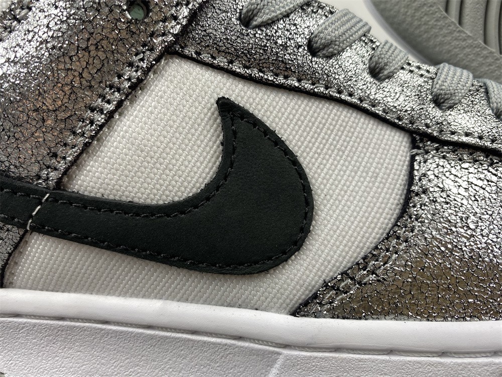 Nike Dunk Low With Silver Cracked Leather DO5882-001