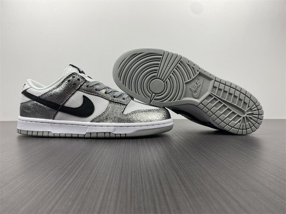 Nike Dunk Low With Silver Cracked Leather DO5882-001