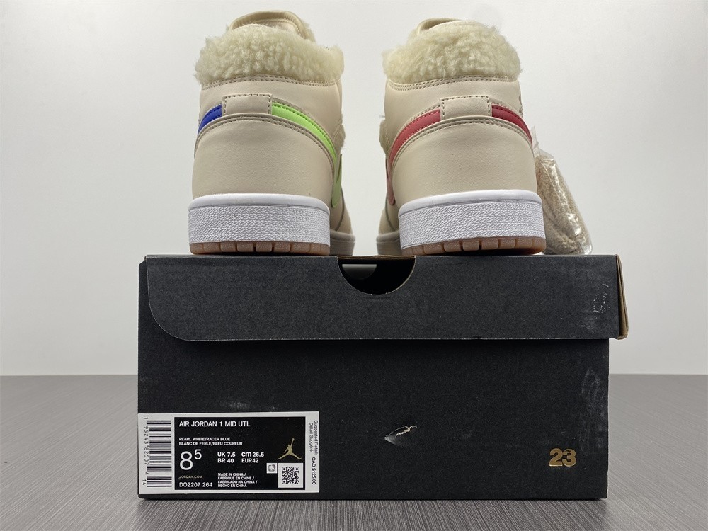 Air Jordan 1 Mid Fleece Pearl White (GS) - DO2207-264