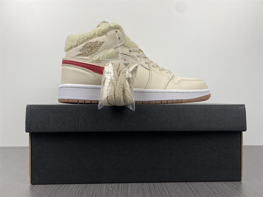 Air Jordan 1 Mid Fleece Pearl White (GS) - DO2207-264