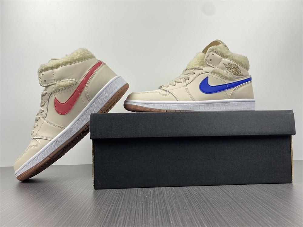 Air Jordan 1 Mid Fleece Pearl White (GS) - DO2207-264