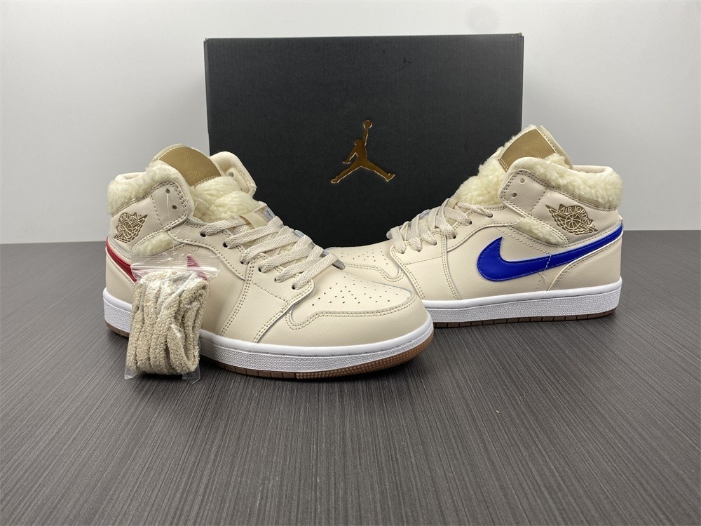 Air Jordan 1 Mid Fleece Pearl White (GS) - DO2207-264