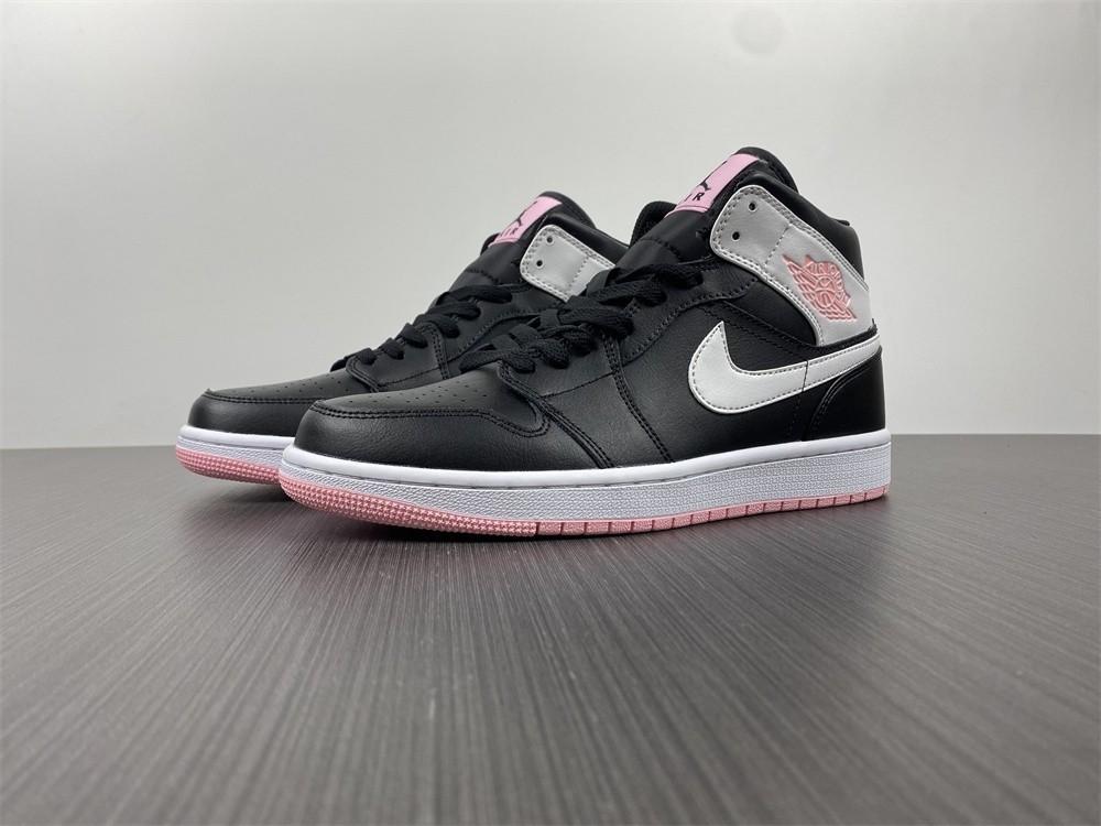 Air Jordan 1 Mid Arctic Pink Black (GS) - 555112-061