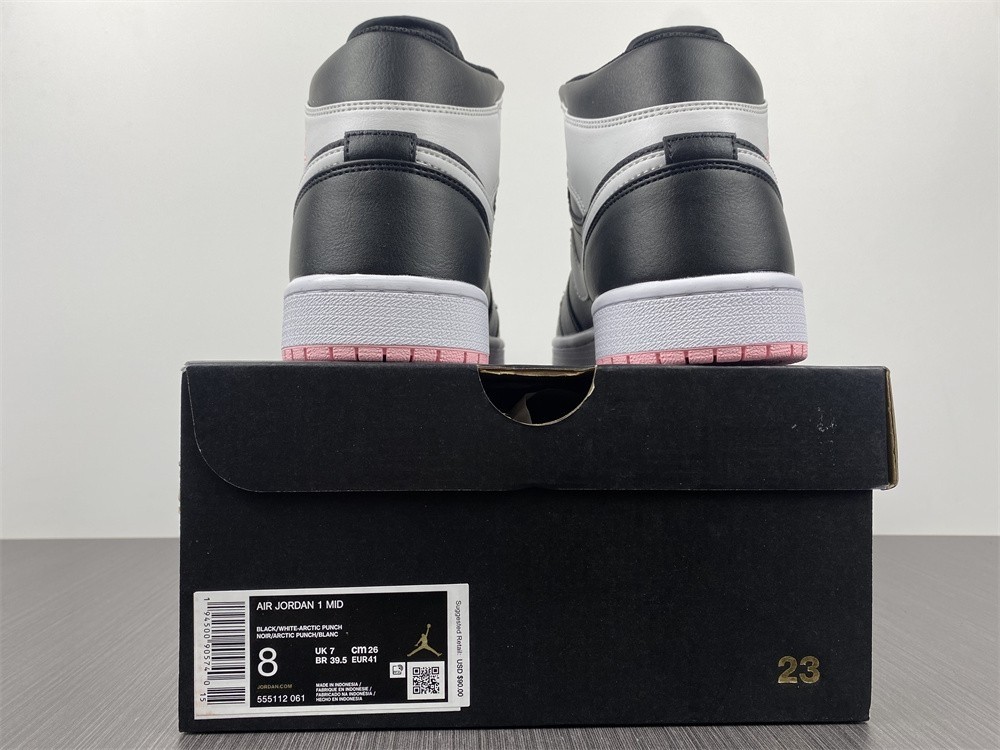 Air Jordan 1 Mid Arctic Pink Black (GS) - 555112-061