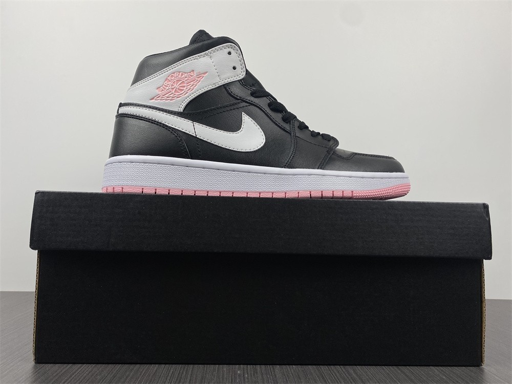 Air Jordan 1 Mid Arctic Pink Black (GS) - 555112-061