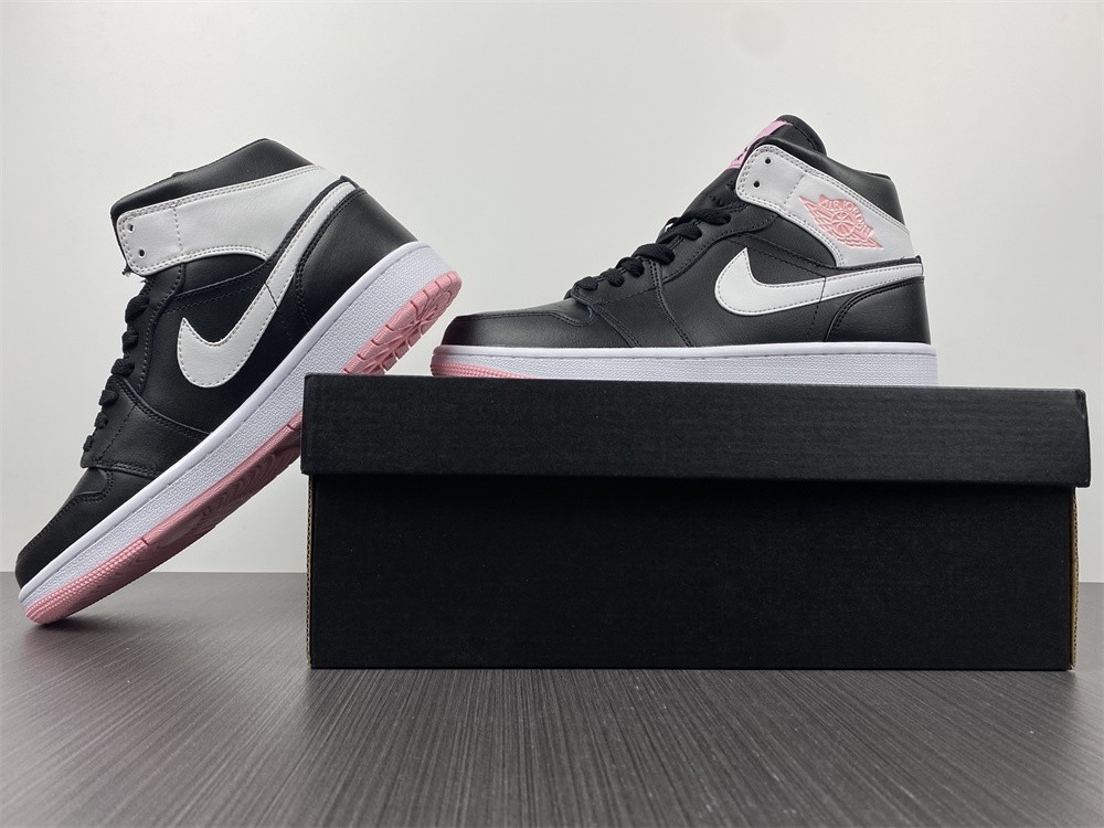 Air Jordan 1 Mid Arctic Pink Black (GS) - 555112-061