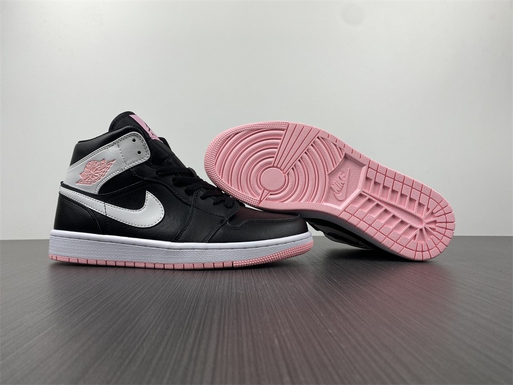 Air Jordan 1 Mid Arctic Pink Black (GS) - 555112-061