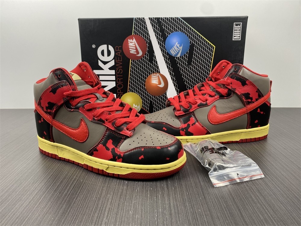 Nike Dunk High 1985 Red Acid Wash - DD9404-600