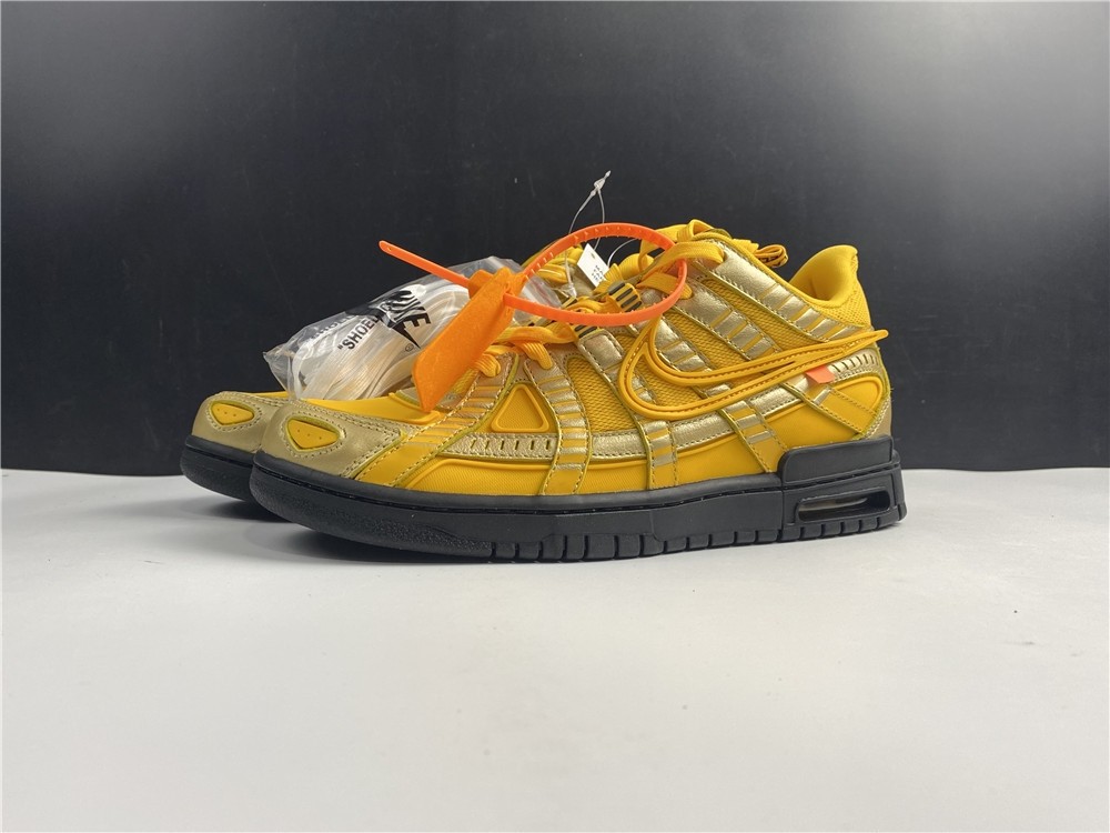 OFF-WHITE x Nike Air Rubber Dunk “University Gold” CU6015-700
