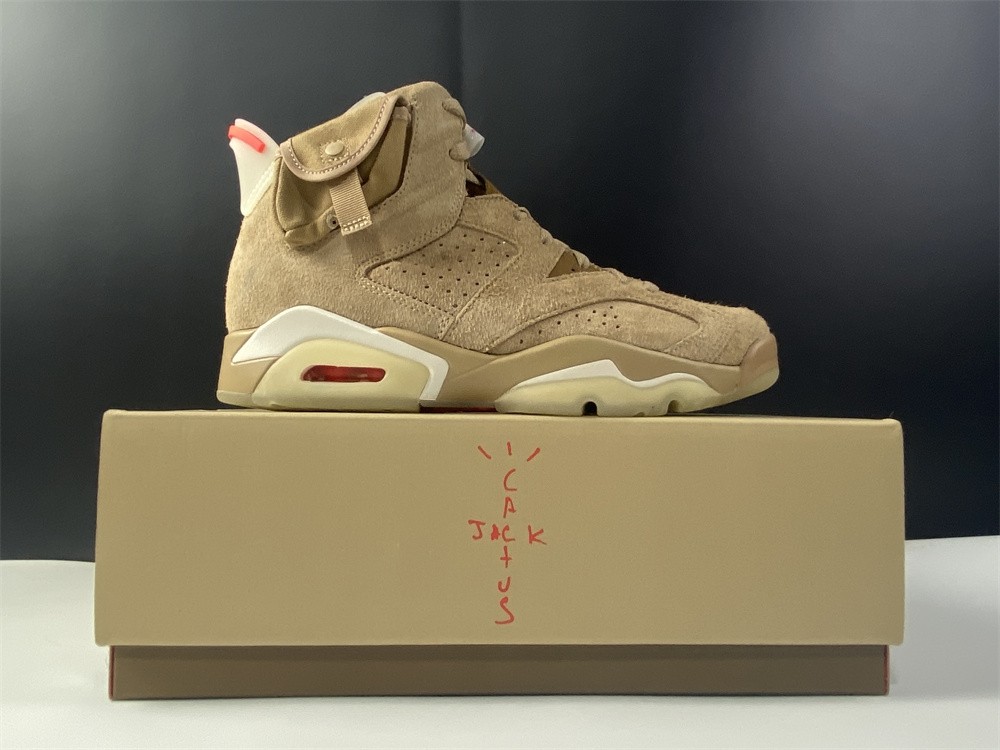 Travis Scott x Air Jordan 6 SP British Khaki / Bright Crimson-Sail DH0690-200