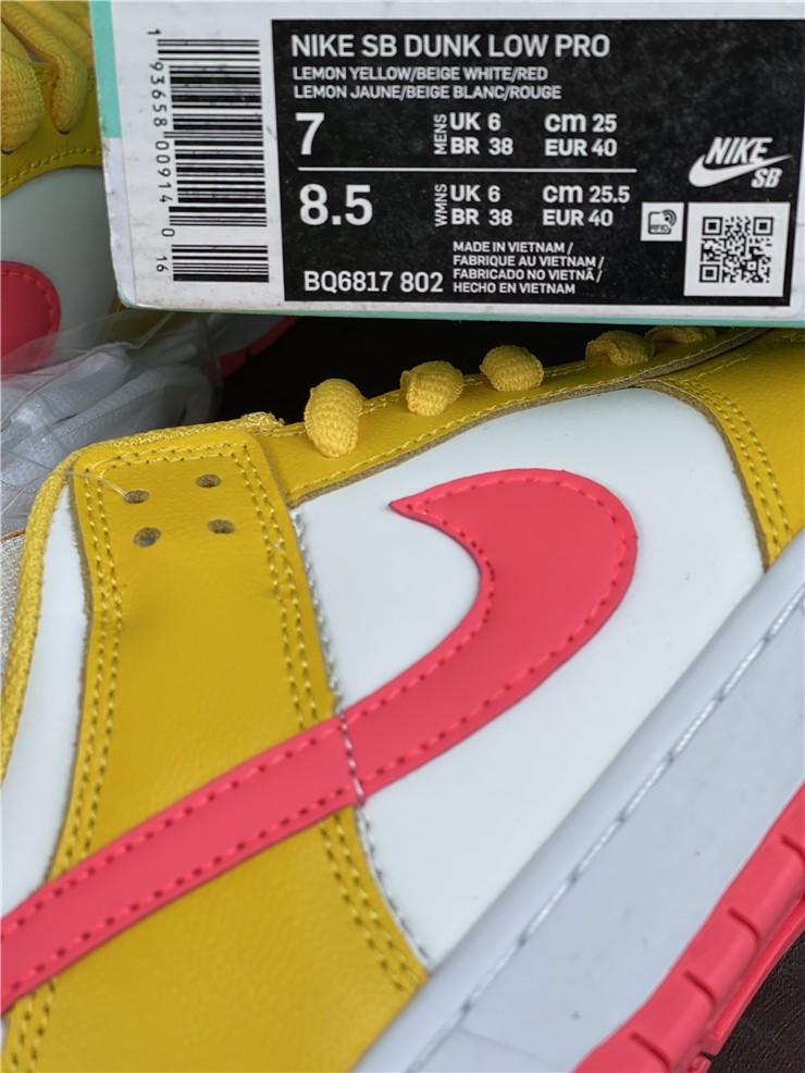 Nike Dunk Low "Samba" White/Yellow-Pink BQ6817-802