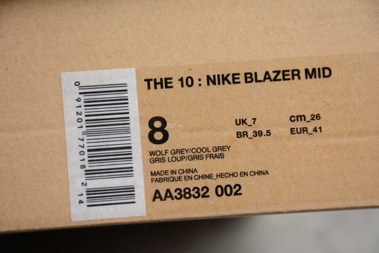 Nike Blazer Mid Off-White Wolf Grey Serena "Queen" AA3832-002