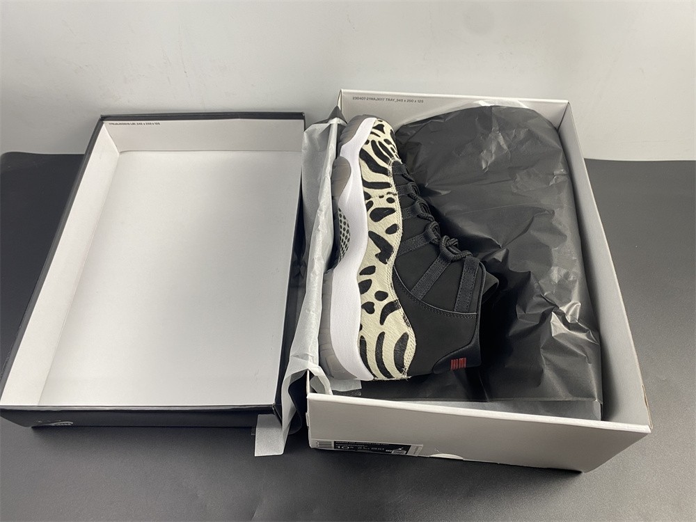 Air Jordan 11 “Animal Instinct” Black / Red / Sail / White AR0715-010