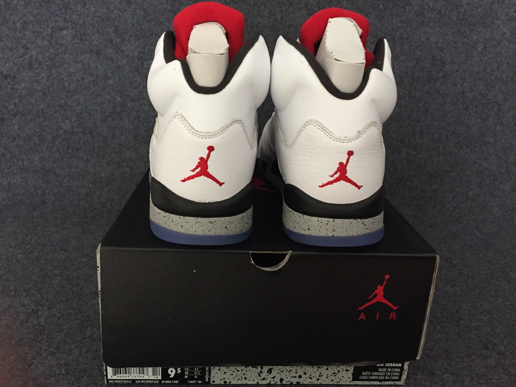 AIR JORDAN 5 RETRO "WHITE CEMENT" mens 136027-104
