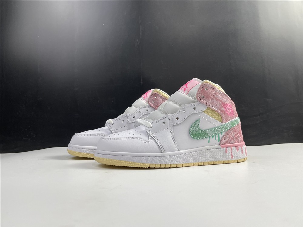 Air Jordan 1 Mid Paint Drip (GS) DD1666-100