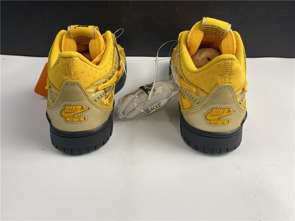 OFF-WHITE x Nike Air Rubber Dunk “University Gold” CU6015-700