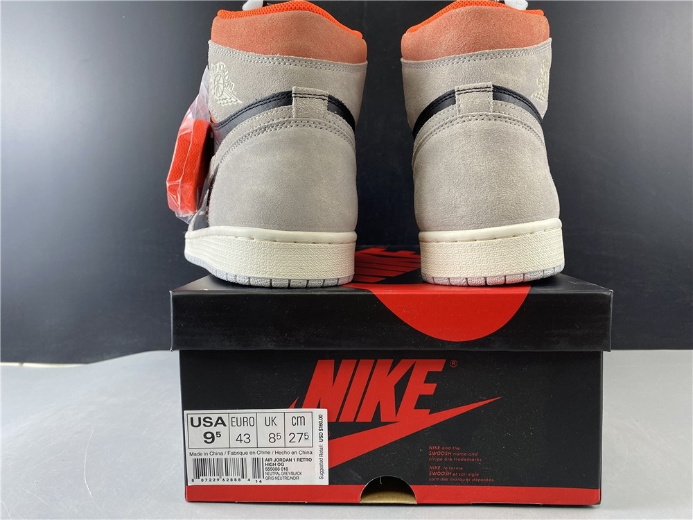 Air Jordan 1 Neutral Grey Hyper Crimson 555088-018