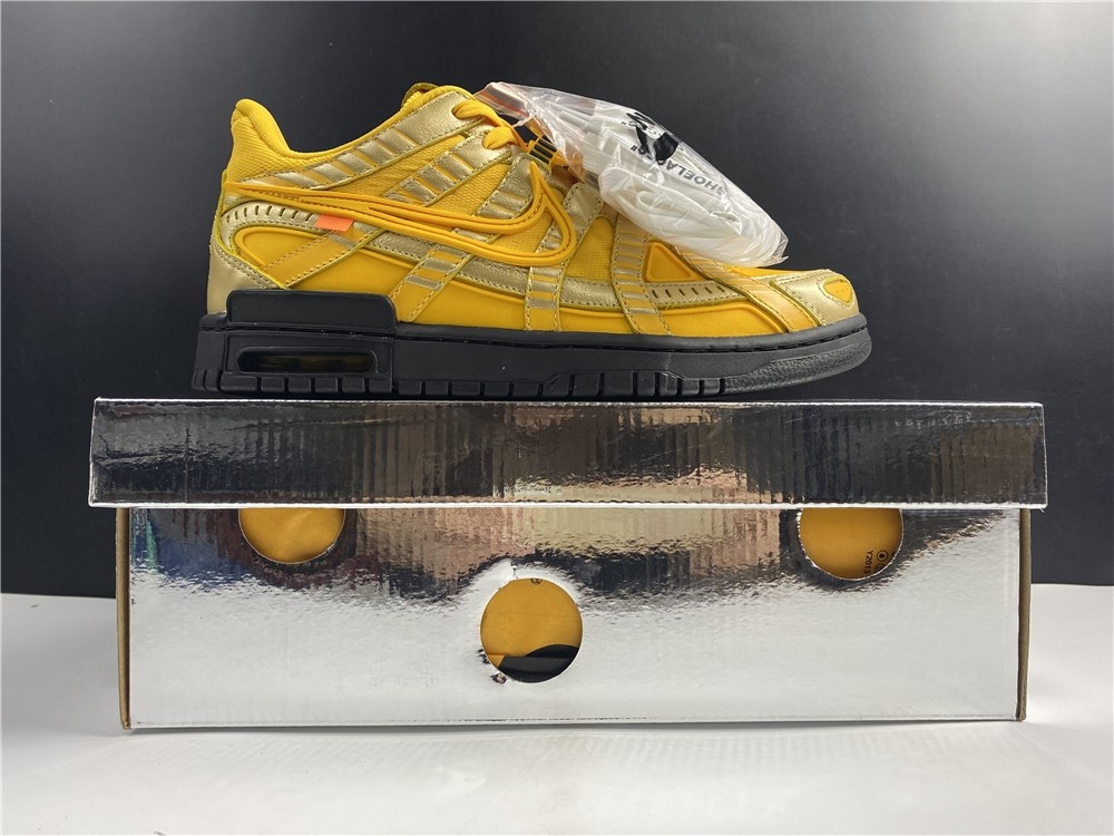 OFF-WHITE x Nike Air Rubber Dunk “University Gold” CU6015-700