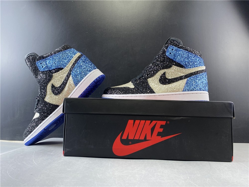 Fragment Design x Air Jordan 1 “Glitter” Shoes For Sale CK5566-400