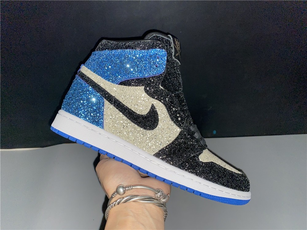 Fragment Design x Air Jordan 1 “Glitter” Shoes For Sale CK5566-400