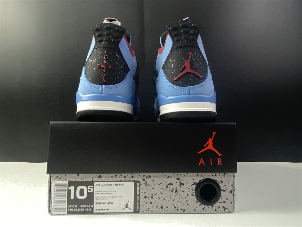 Travis Scott x Air Jordan 4 “Houston Oilers” University Blue 308497-406