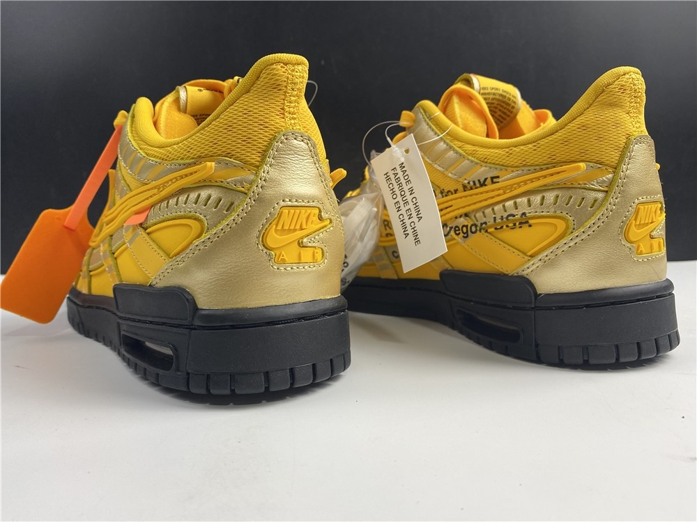 OFF-WHITE x Nike Air Rubber Dunk “University Gold” CU6015-700