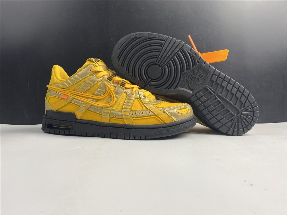 OFF-WHITE x Nike Air Rubber Dunk “University Gold” CU6015-700