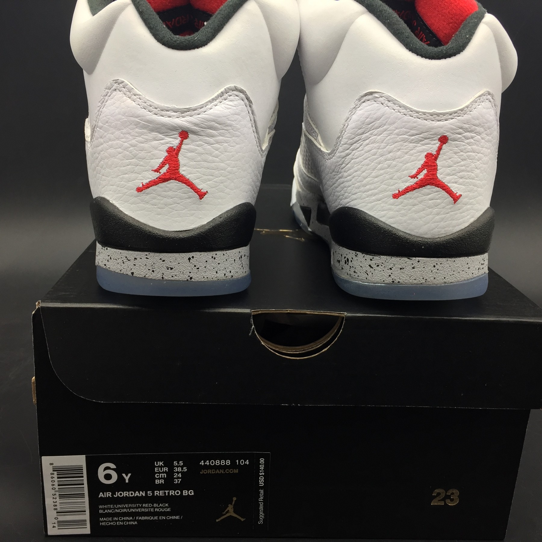 AIR JORDAN 5 RETRO "WHITE CEMENT" mens 136027-104