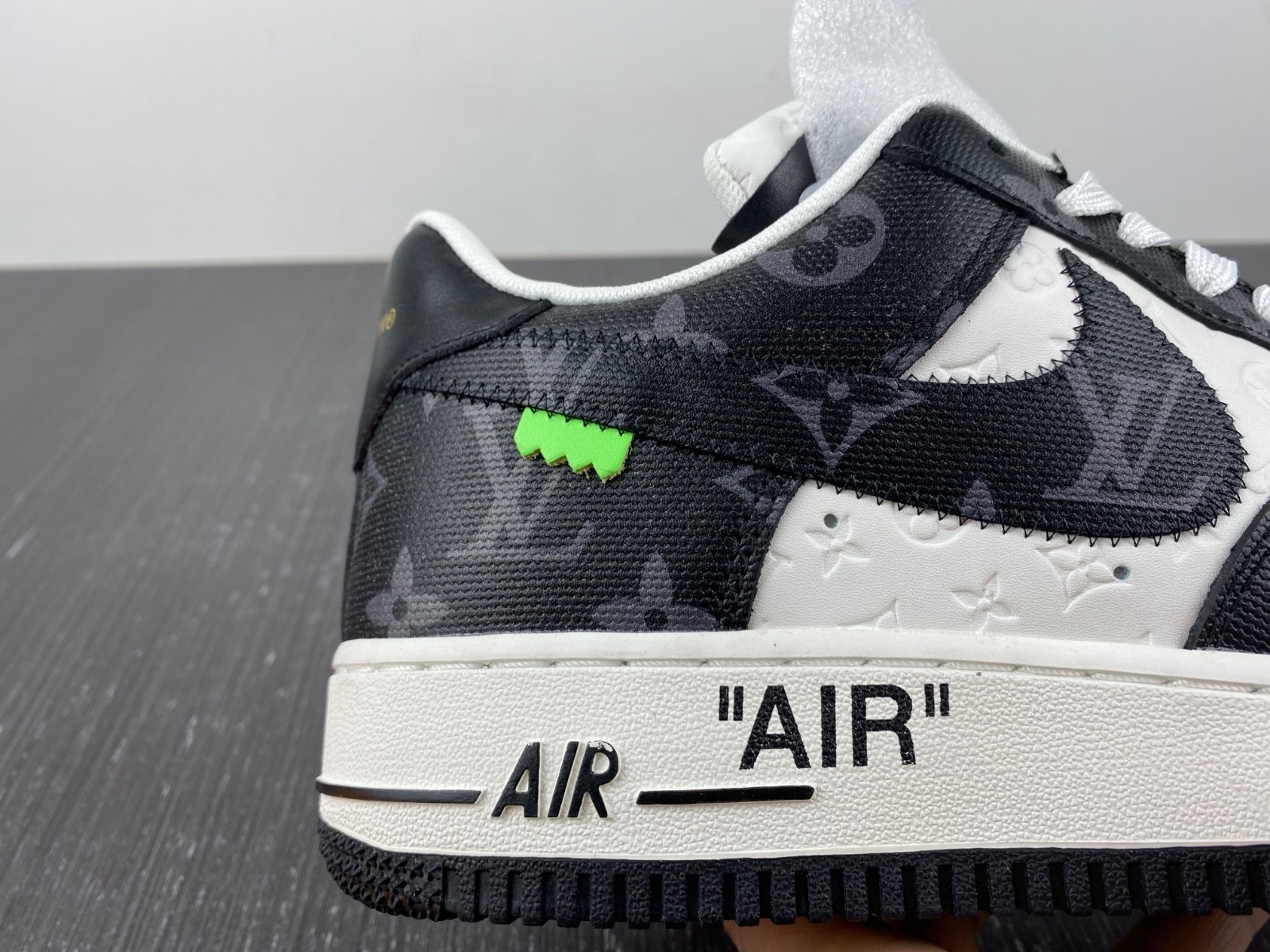 L-V x Nike Air Force 1 black and white. MS0232