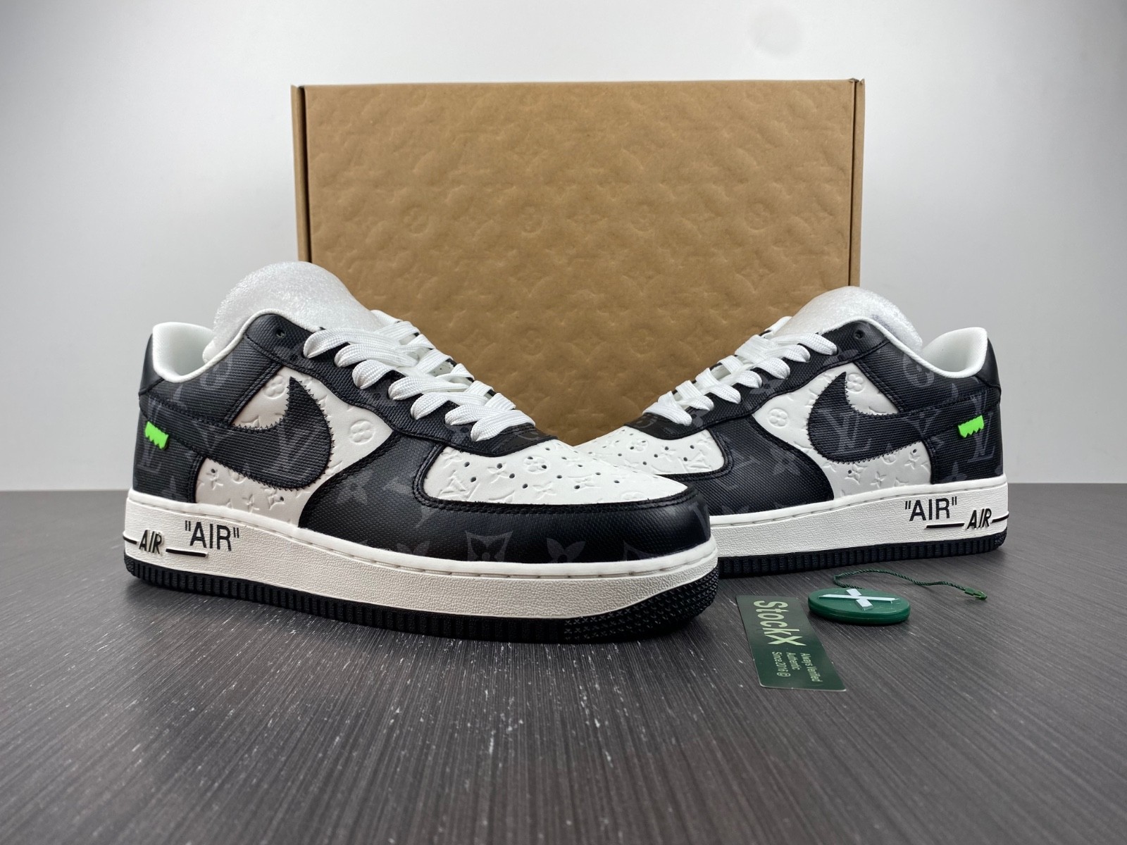 L-V x Nike Air Force 1 black and white. MS0232