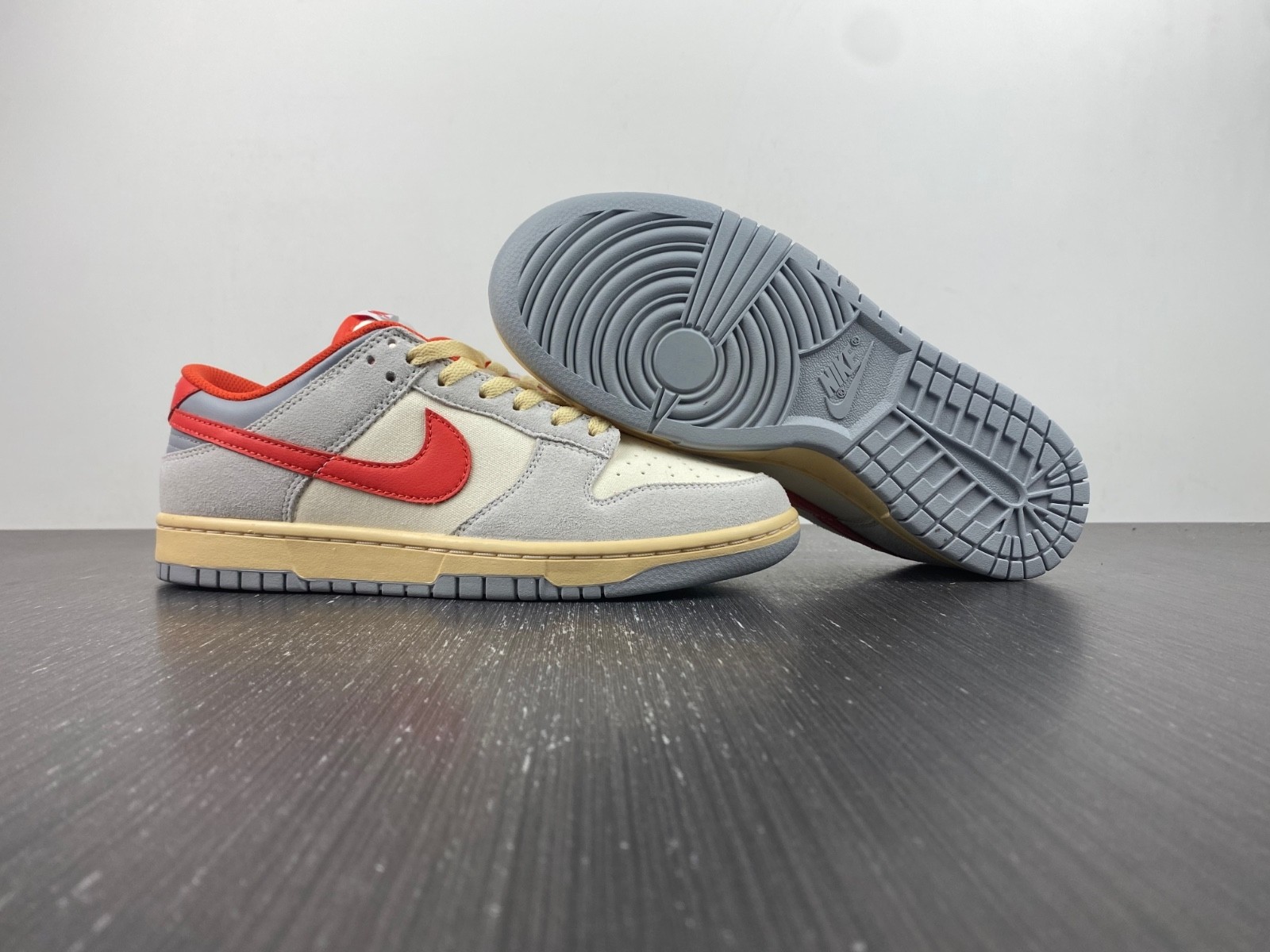 Nike Dunk Low "Grey/Red" Athletic Department FJ5429-133