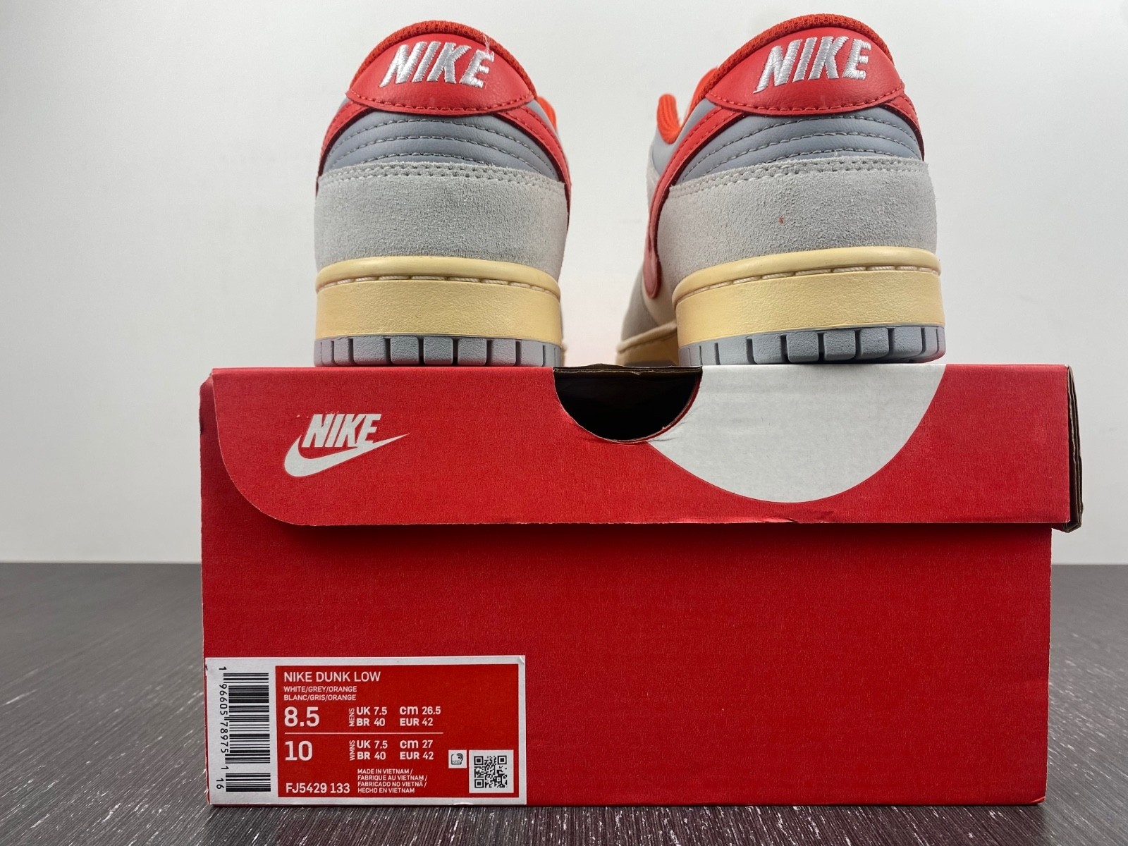 Nike Dunk Low "Grey/Red" Athletic Department FJ5429-133