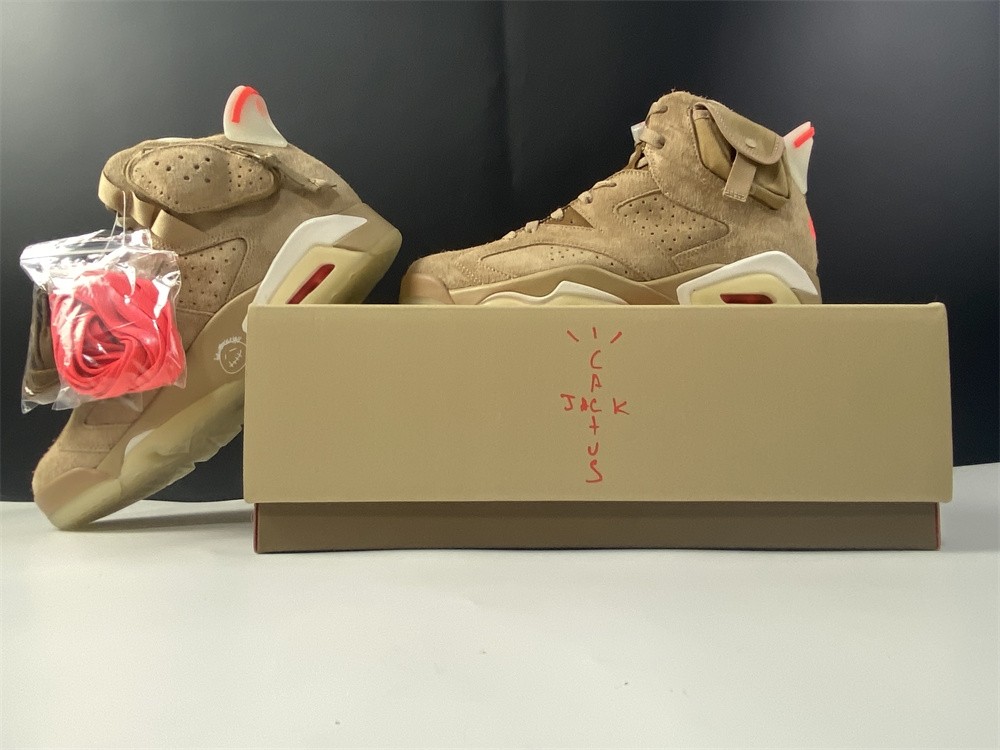 Travis Scott x Air Jordan 6 SP British Khaki / Bright Crimson-Sail DH0690-200