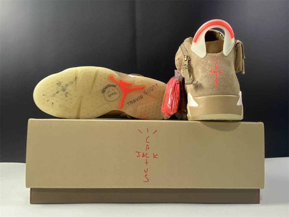 Travis Scott x Air Jordan 6 SP British Khaki / Bright Crimson-Sail DH0690-200